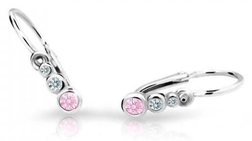 Cutie Jewellery Detské náušnice z bieleho zlata C2255-10-X-2 ružová