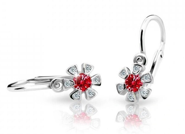Cutie Jewellery Detské náušnice z bieleho zlata C2156-10-X-2 červená