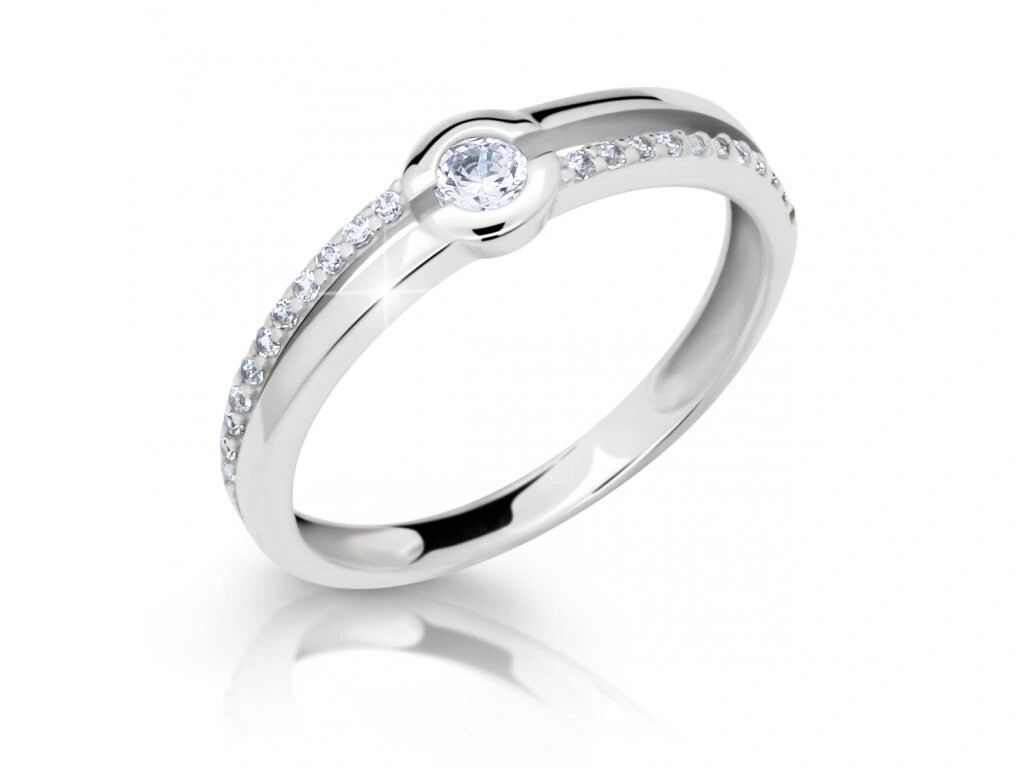 Cutie Jewellery Očarujúce prsteň z bieleho zlata so zirkónmi Z6808-2543-10-X-2 54 mm