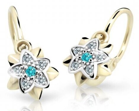 Cutie Jewellery Zlaté detské náušnice C2210-10-X-1 svetlo zelená
