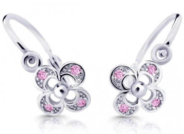 Cutie Jewellery Detské náušnice z bieleho zlata C2200-10-X-2 ružová