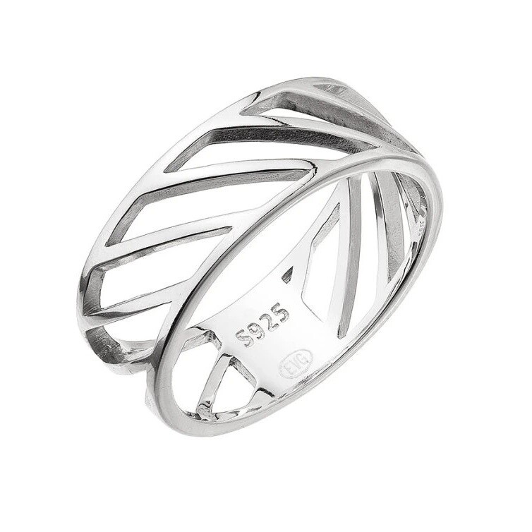 Evolution Group Štýlový strieborný prsteň pre ženy 65022 52 mm