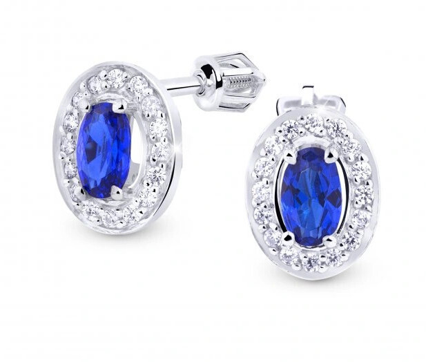 Cutie Jewellery Trblietavé zlaté náušnice so zirkónmi Z8049-30-X-2 modrá