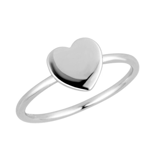 Evolution Group Romantický strieborný prsteň Srdce 65015 54 mm