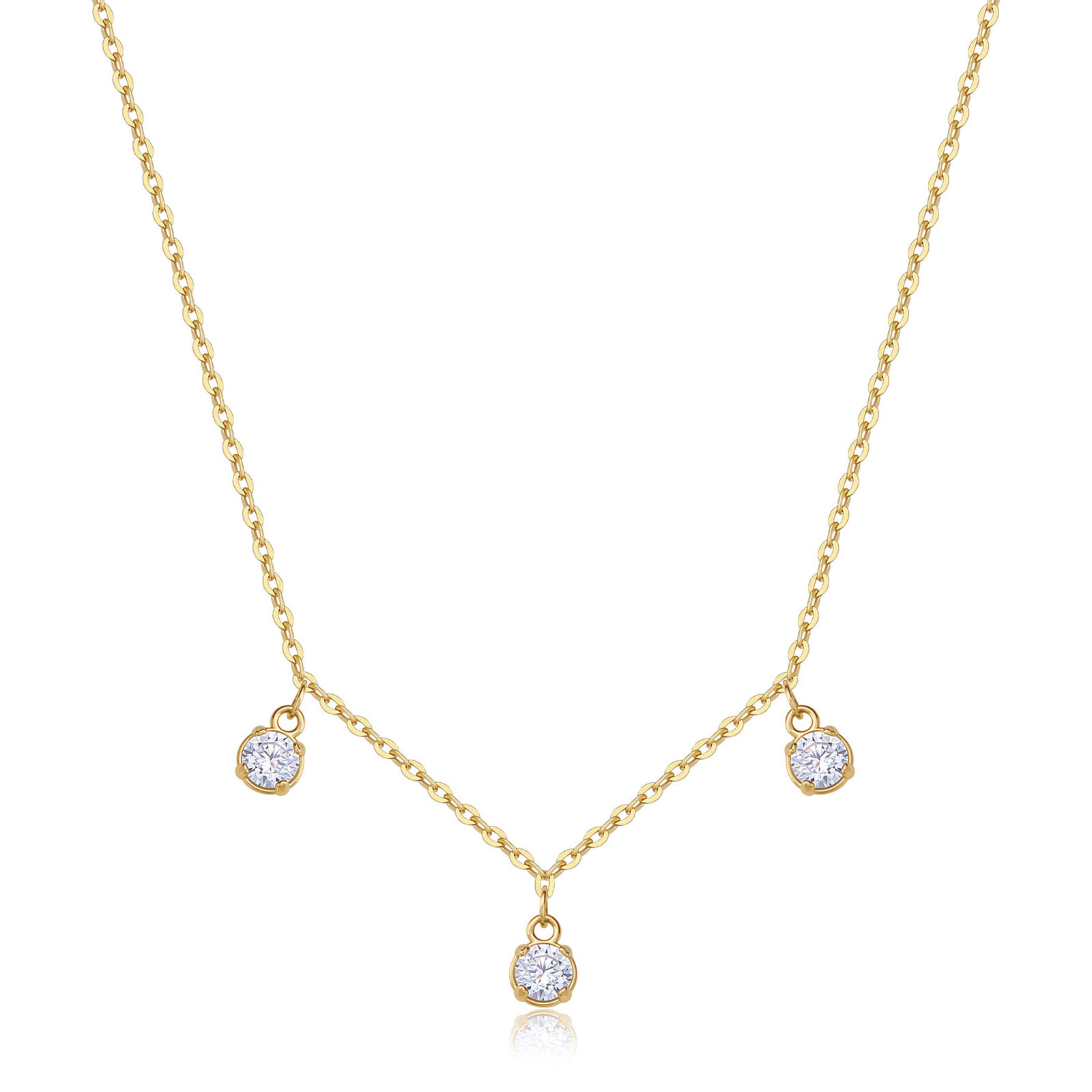 S'Agapõ Pozlátený náhrdelník s kubickými zirkónmi Dazzly SDZ145