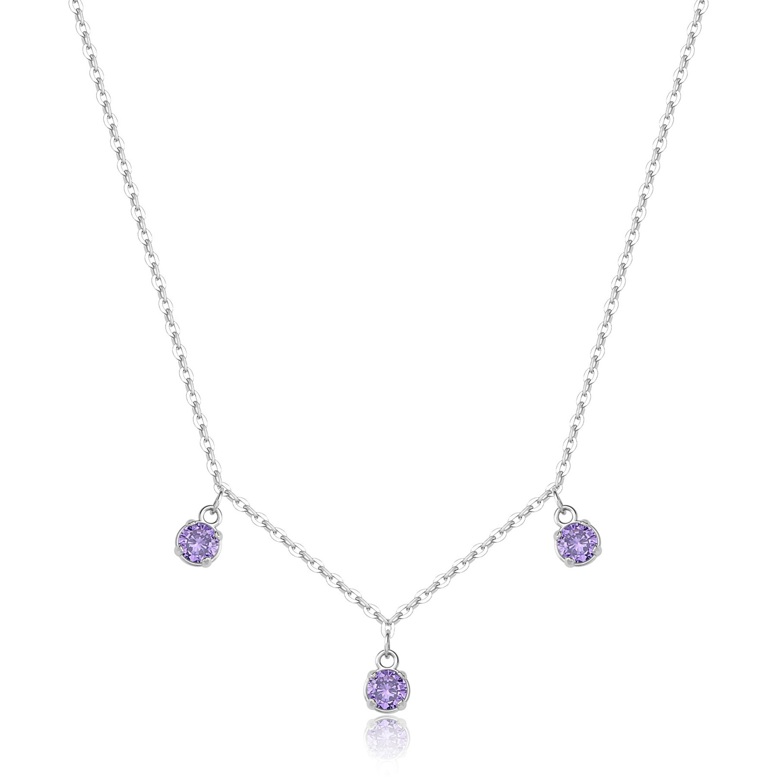 S'Agapõ Oceľový náhrdelník s kubickými zirkónmi Dazzly SDZ142