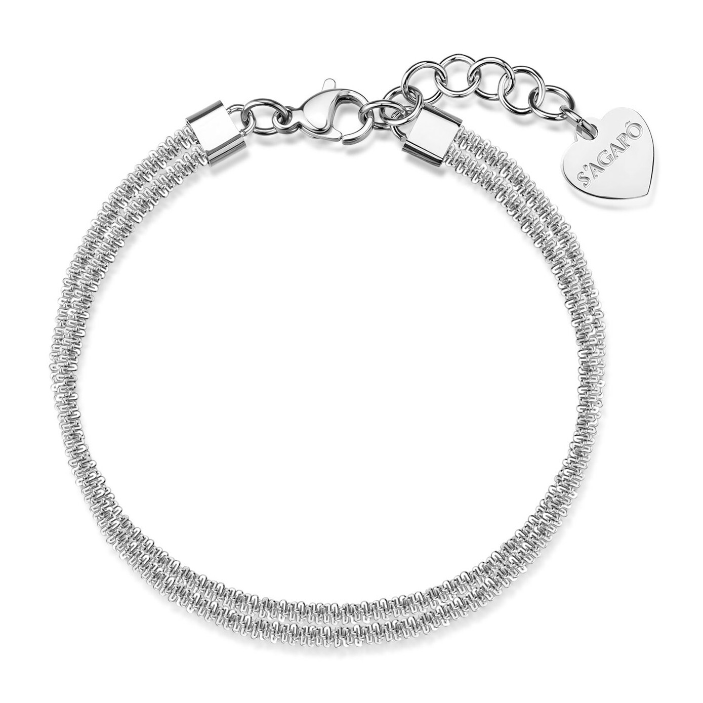 S'Agapõ Slušivý dvojitý náramok z ocele Chunky SHK112