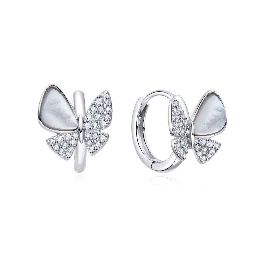 MOISS Detské náušnice so zirkónmi Motýľ ETERNITY E0004950