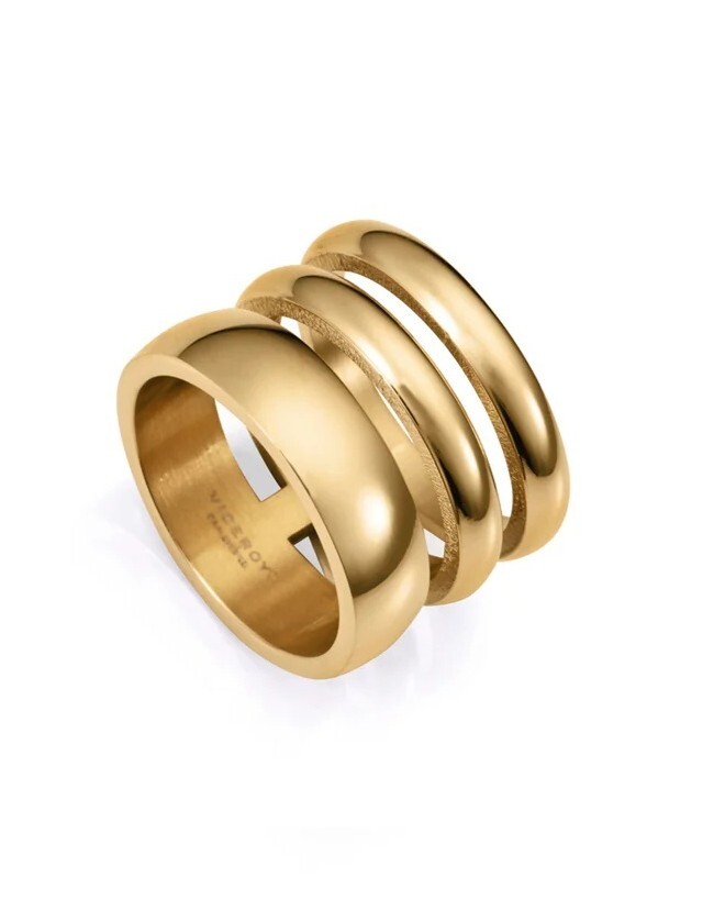 Viceroy Trojitý pozlátený prsteň pre ženy Air 75373A01 59 mm