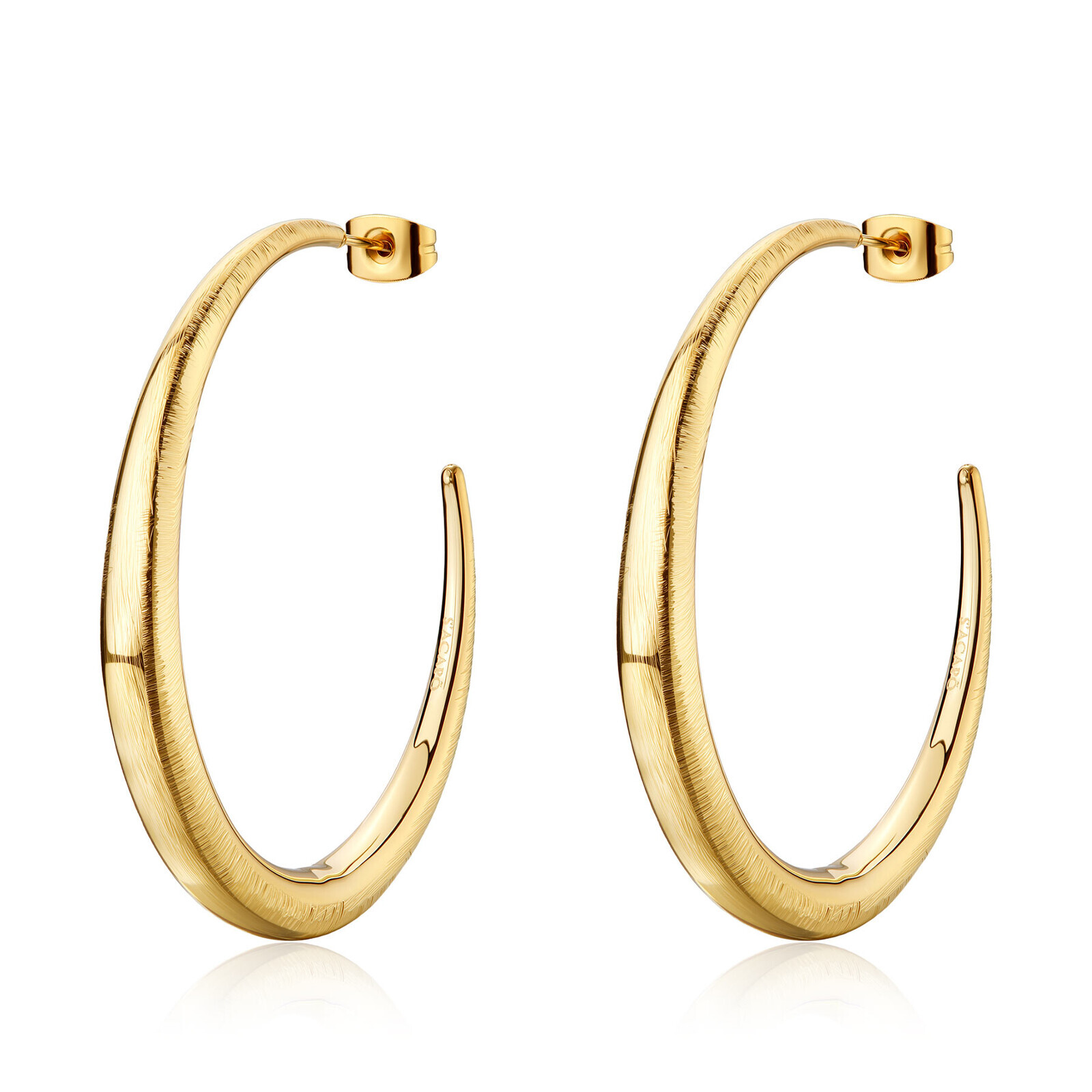 S'Agapõ Moderné pozlátené kruhové náušnice Chunky SHK121