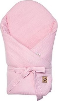 Baby Nellys Mušelínová zavinovačka s výztuží na zavazování 75 × 75 cm, růžová