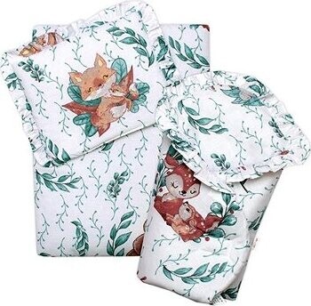 Baby Nellys Sada pro panenku 3D - zavinovačka, peřinka a polštářek, Lulu Natural,mátová