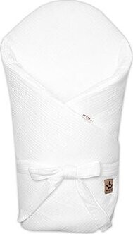 Baby Nellys Mušelínová zavinovačka s výztuží na zavazování 75 × 75 cm, bílá