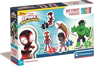 CLEMENTONI Moje prvé Spidey a jeho úžasní priatelia 4 v 1 (3, 6, 9, 12 dielikov)