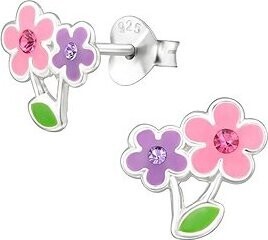 4SILVER Kytička s kryštálikmi, puzetové (Ag 925/1000, 0,1 g)