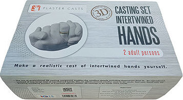 iQtech® sádrové odlitky 3D - propletené ruce 1 odlitek, 450 g