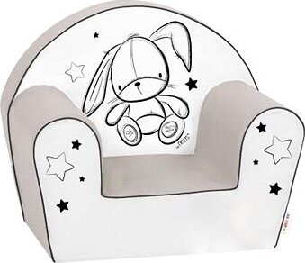 Baby Nellys křesílko lux cute bunny šedobílé