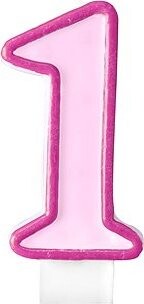 Sviečka narodeninová, 7 cm, číslica „1