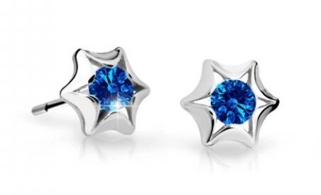 Cutie Jewellery Detské náušnice z bieleho zlata C2159-30-X-2 modrá