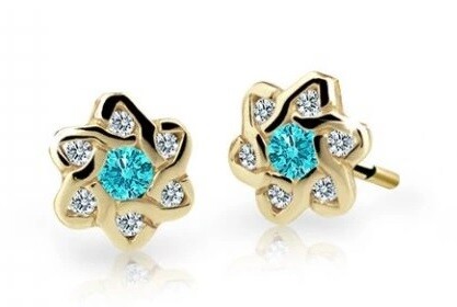 Cutie Jewellery Zlaté detské náušnice C2149-30-X-1 svetlo zelená