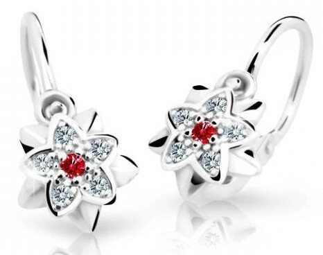 Cutie Jewellery Detské náušnice z bieleho zlata C2210-10-X-2 červená