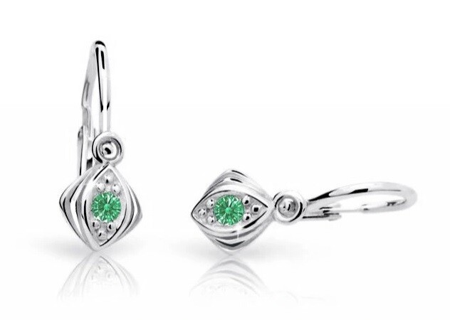 Cutie Jewellery Detské náušnice z bieleho zlata C1897-10-X-2 zelená