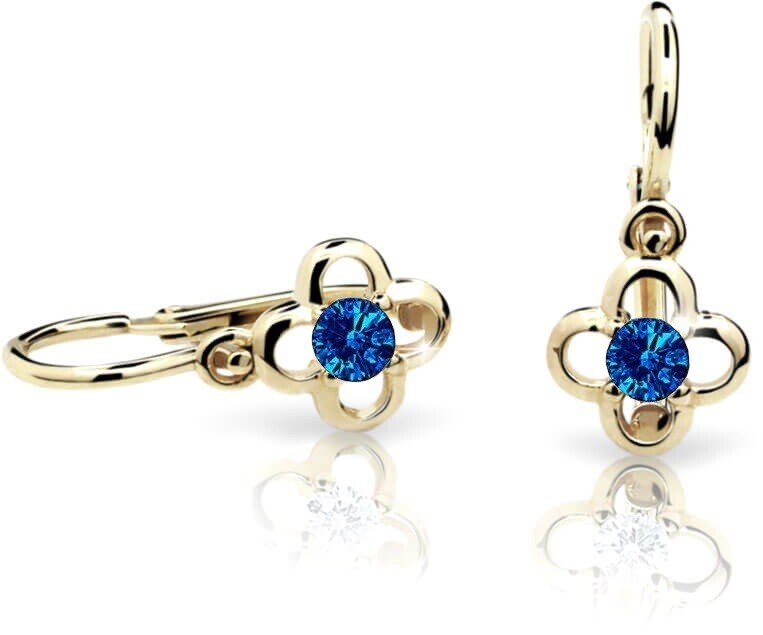 Cutie Jewellery Zlaté detské náušnice C1944-10-X-1 modrá