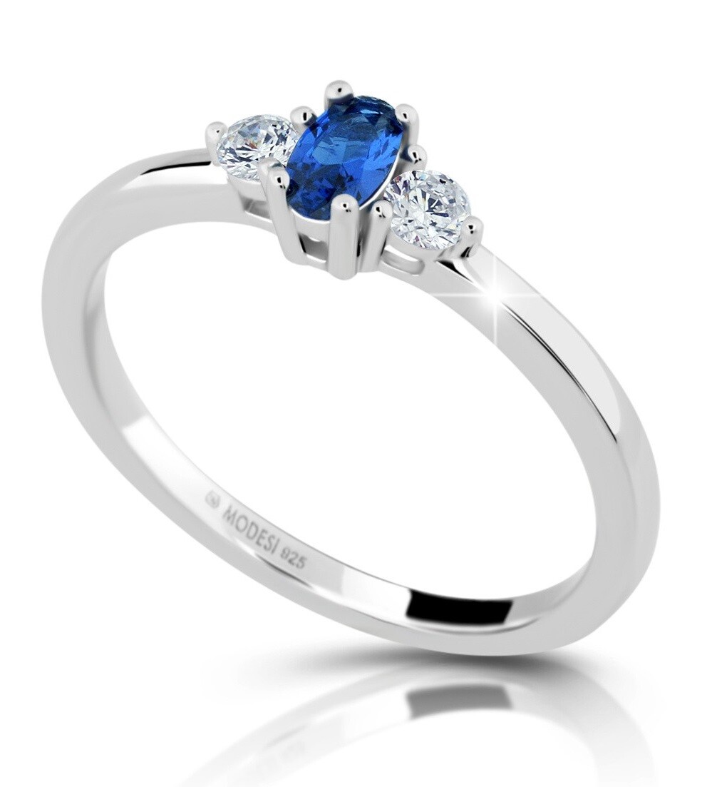 Modesi Pôvabný strieborný prsteň so zirkónmi M01413 58 mm