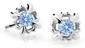 Cutie Jewellery Roztomilé detské náušnice z bieleho zlata C2212-30-X-2 svetlo modrá