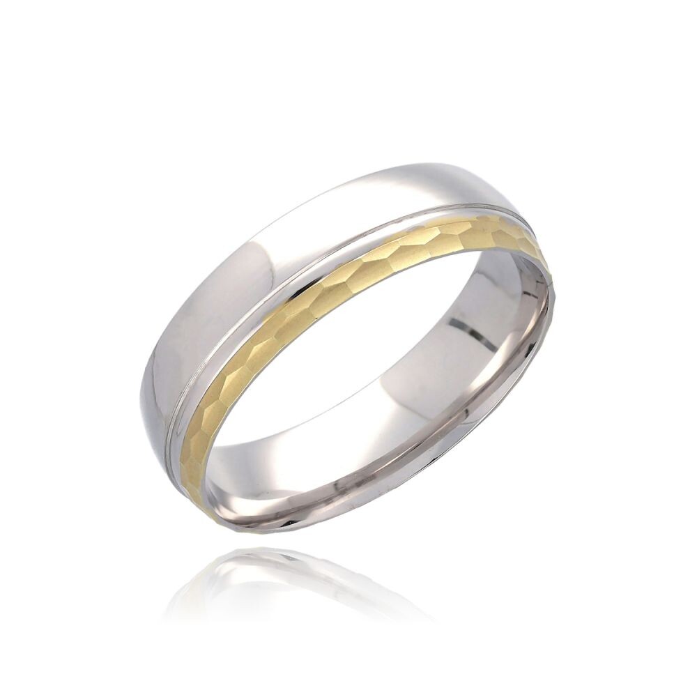 MOISS Pozlátený strieborný prsteň RL000013-P 70 mm