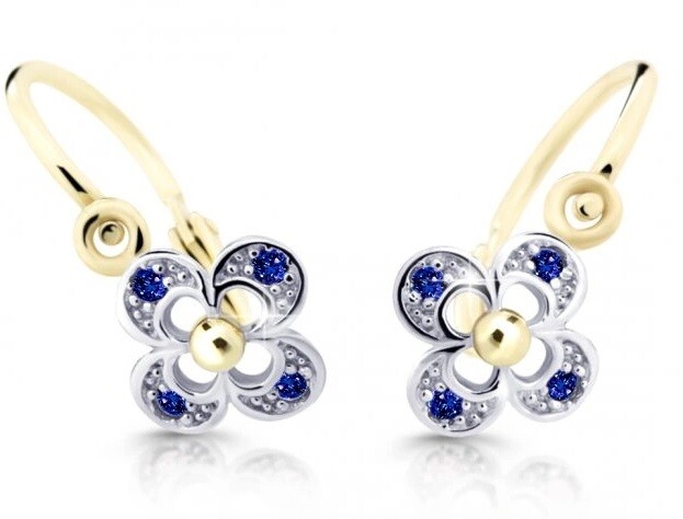 Cutie Jewellery Zlaté detské náušnice C2200-10-X-1 modrá