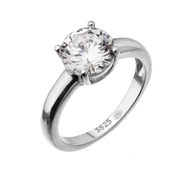 Evolution Group Elegantný strieborný prsteň s čírym zirkónom 15012.1 crystal 54 mm
