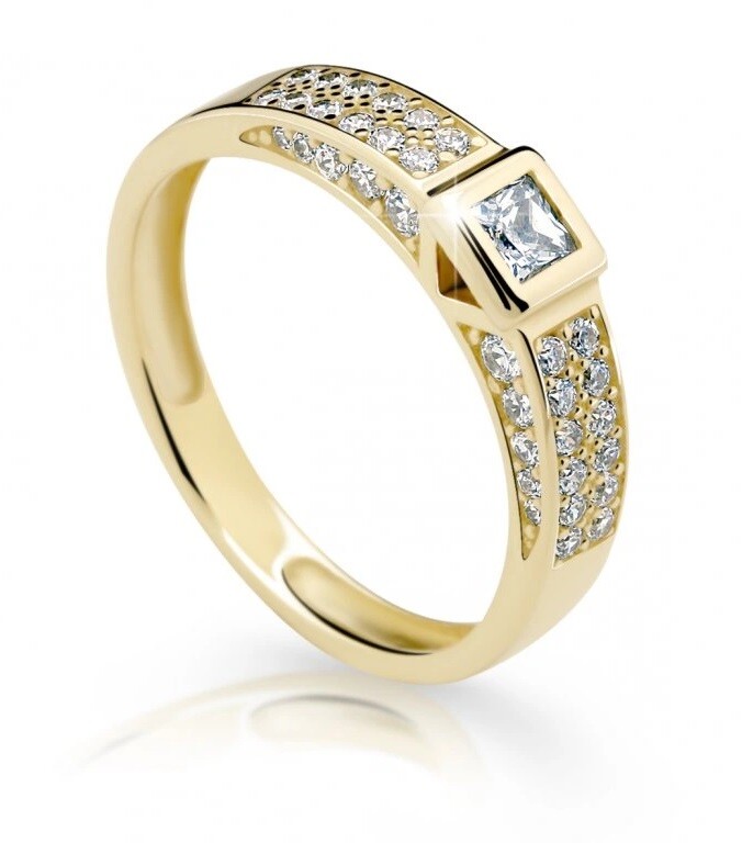 Cutie Diamonds Trblietavý prsteň zo žltého zlata s diamantmi DZ6715-2361-10-X-1 53 mm