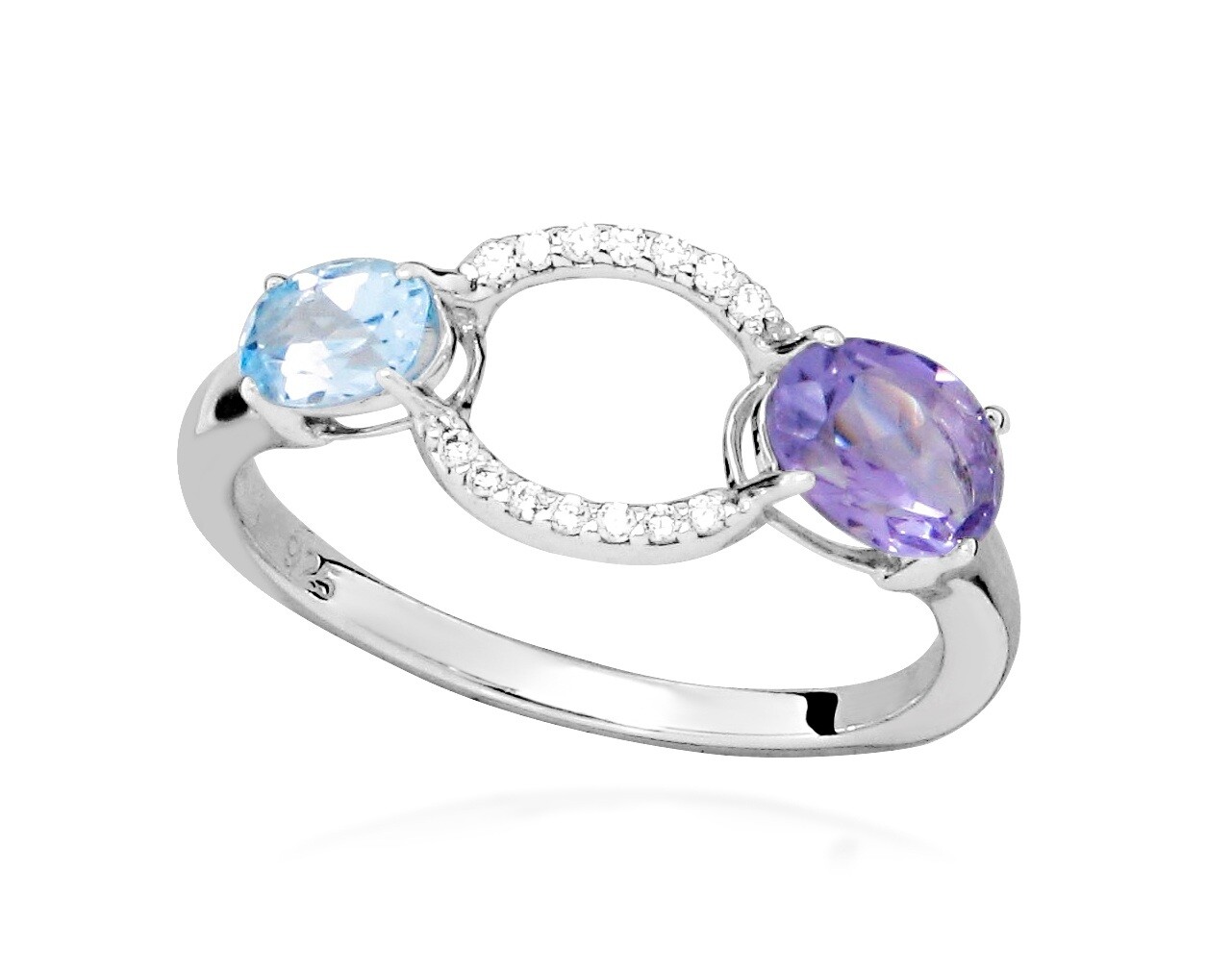 Silver Cat Hravý strieborný prsteň s kubickými zirkónmi Colored stones SC634 54 mm