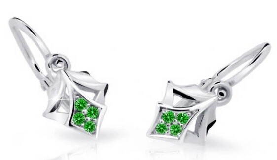 Cutie Jewellery Detské náušnice z bieleho zlata C2220-10-X-2 zelená