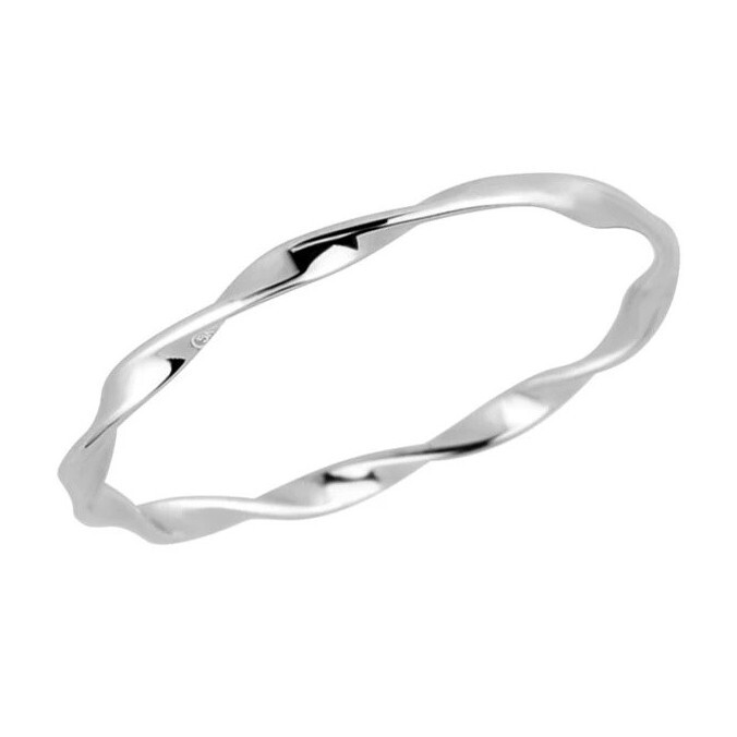 Evolution Group Minimalistický strieborný prsteň s krúteným dizajnom 65013 54 mm