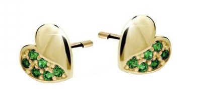 Cutie Jewellery Detské náušnice zo žltého zlata C2160-30-X-1 zelená