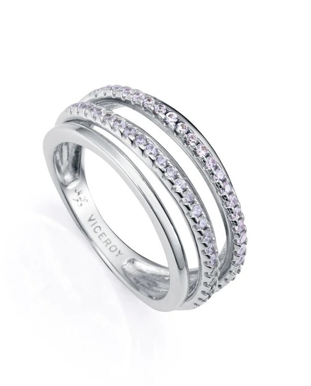Viceroy Moderný strieborný prsteň s kubickými zirkónmi 2324A 57 mm