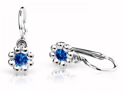 Cutie Jewellery Detské náušnice z bieleho zlata C2030-10-X-2 modrá