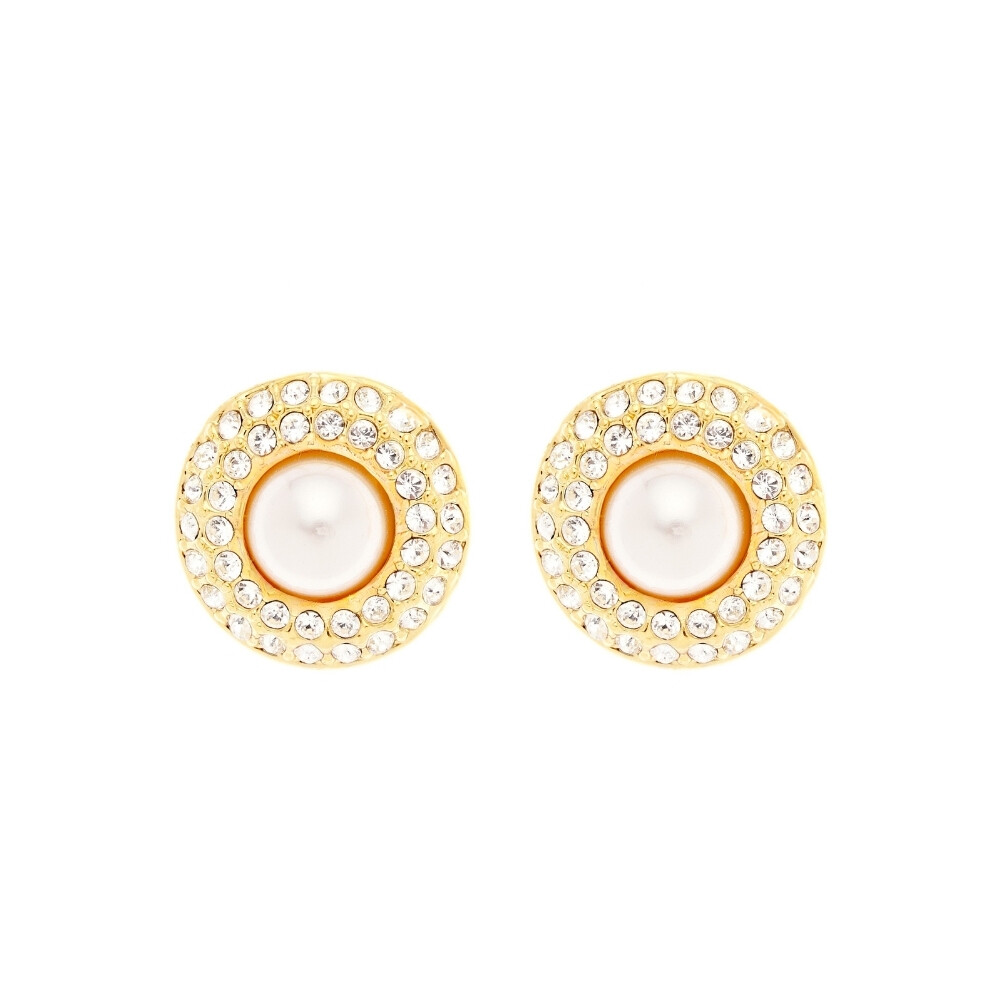 Oliver Weber Pozlátené náušnice s perlou Velena Lumiere 23240G