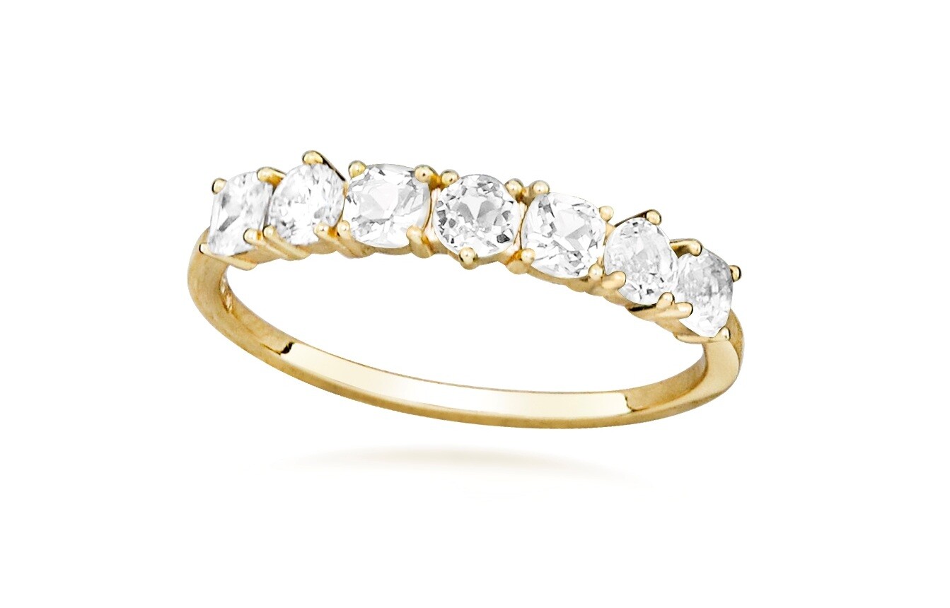 Silver Cat Elegantný pozlátený prsteň s kubickými zirkónmi SC640 58 mm