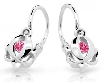 Cutie Jewellery Detské náušnice z bieleho zlata C2218-10-X-2 fuchsiová