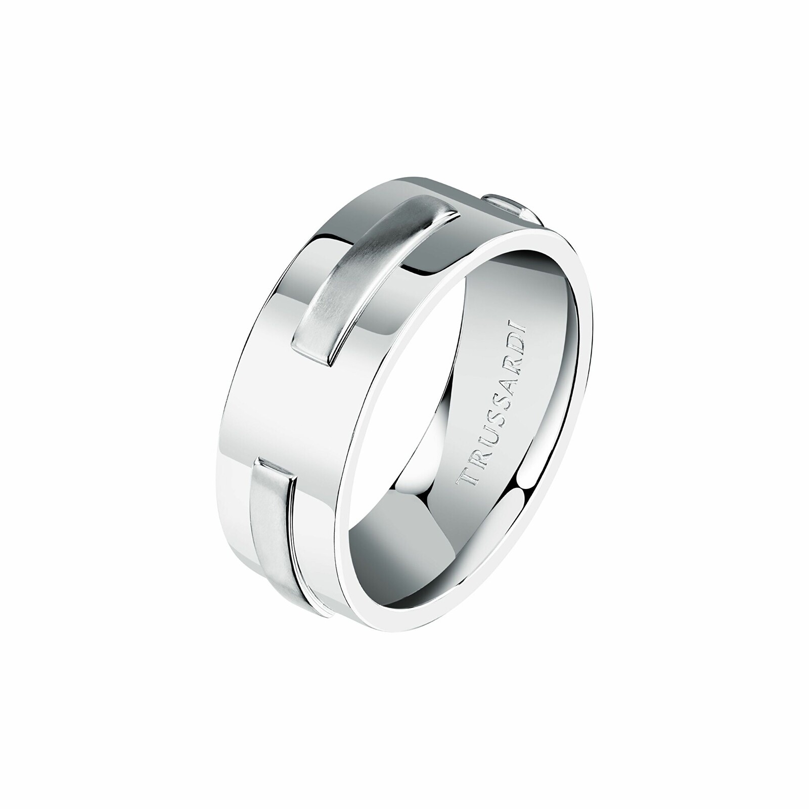 Trussardi Slušivý oceľový prsteň pre mužov T-Steel TJAXV420 65 mm