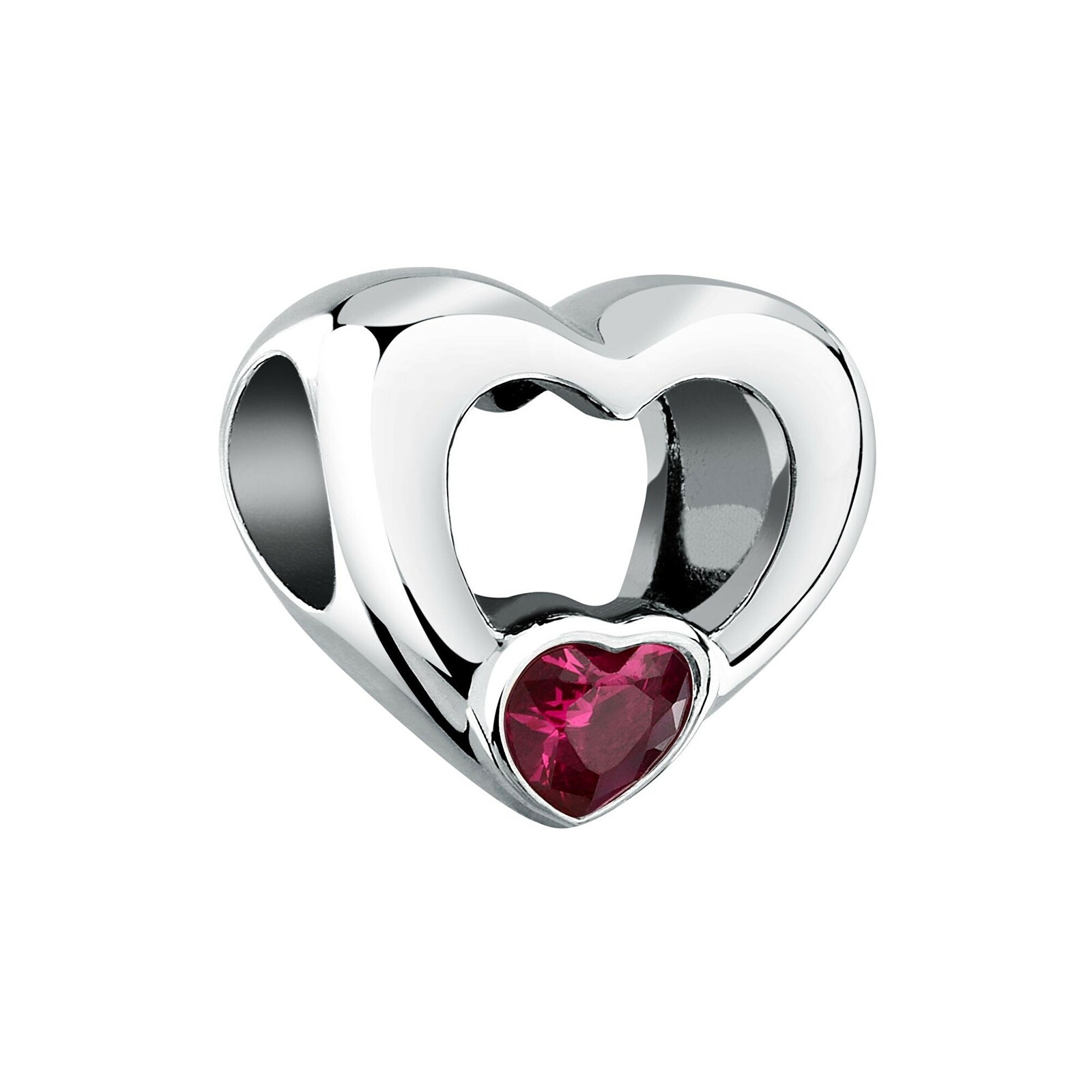 Morellato Oceľová korálka v tvare srdca s kryštálom Drops SCZ1408