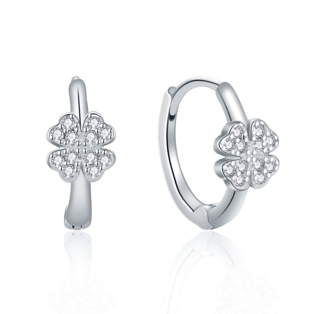 MOISS Strieborné trblietavé prstene Quatrefoil E0002907