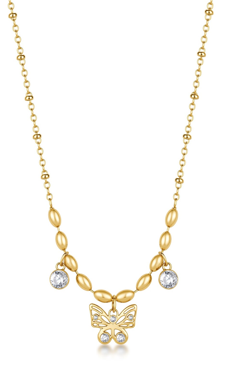 Brosway Pôvabný pozlátený náhrdelník Motýlik Chakra BHKN166