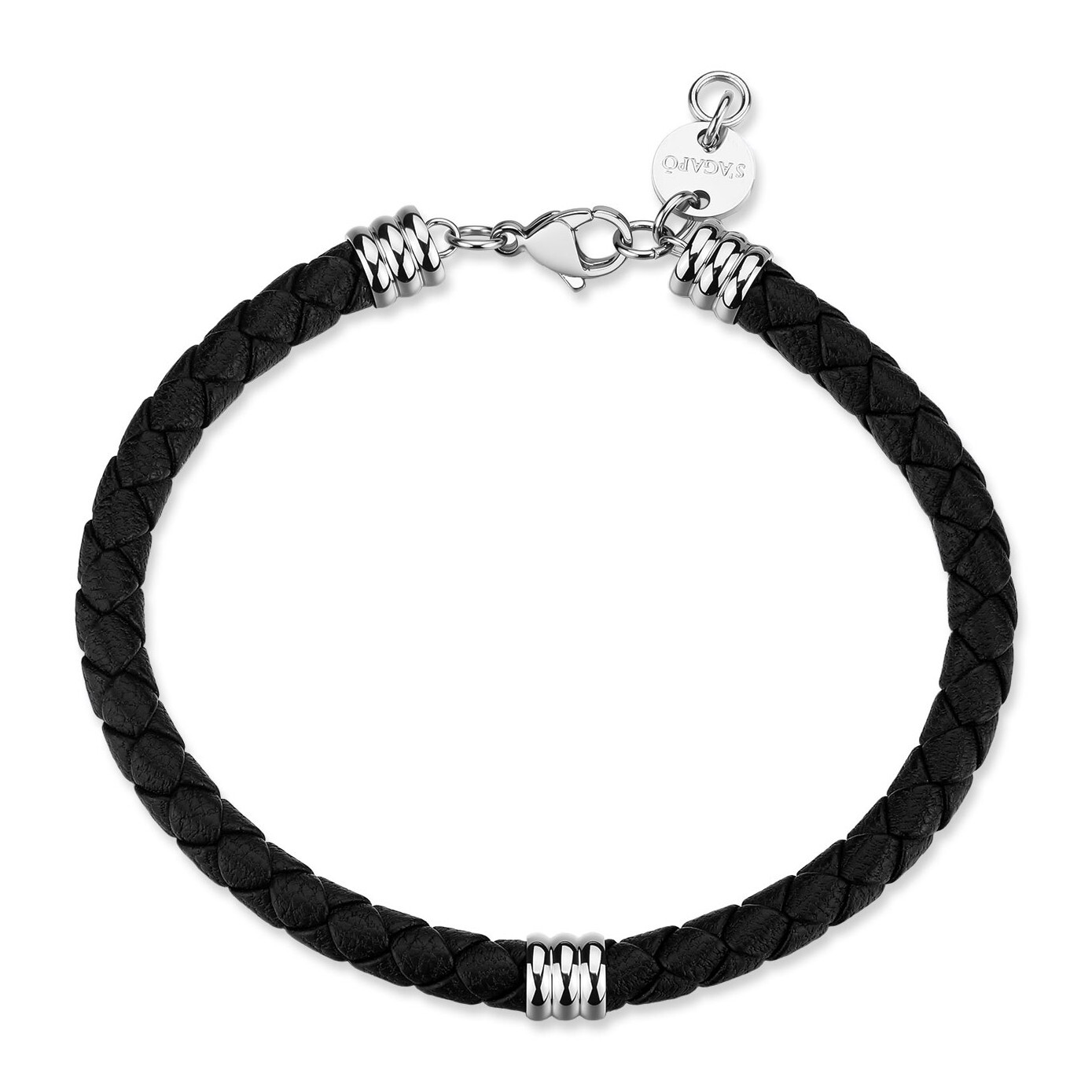 S'Agapõ Čierny kožený náramok Nomad SNO12