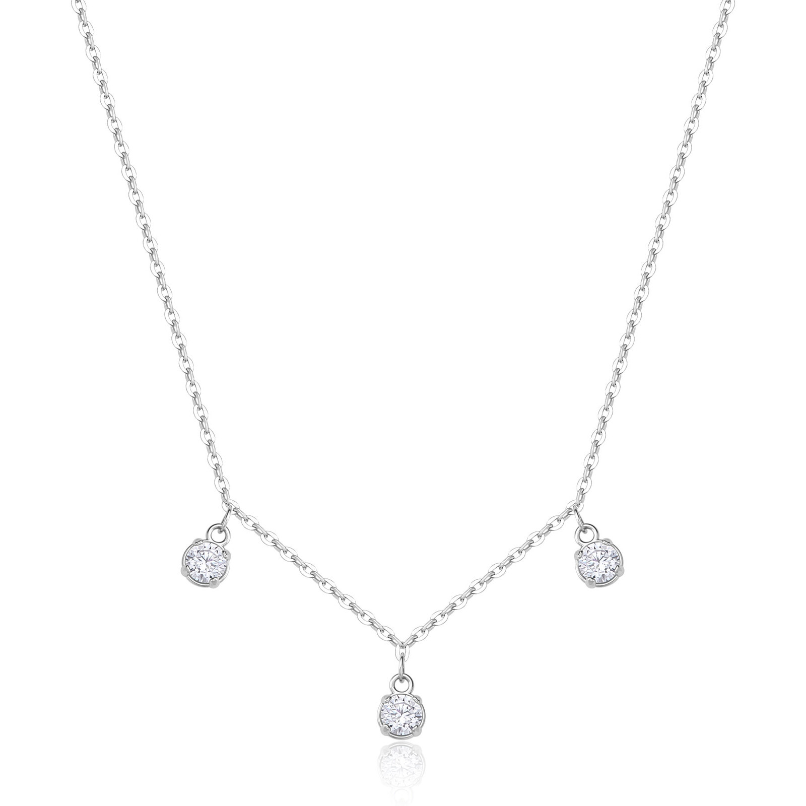 S'Agapõ Oceľový náhrdelník s kubickými zirkónmi Dazzly SDZ141