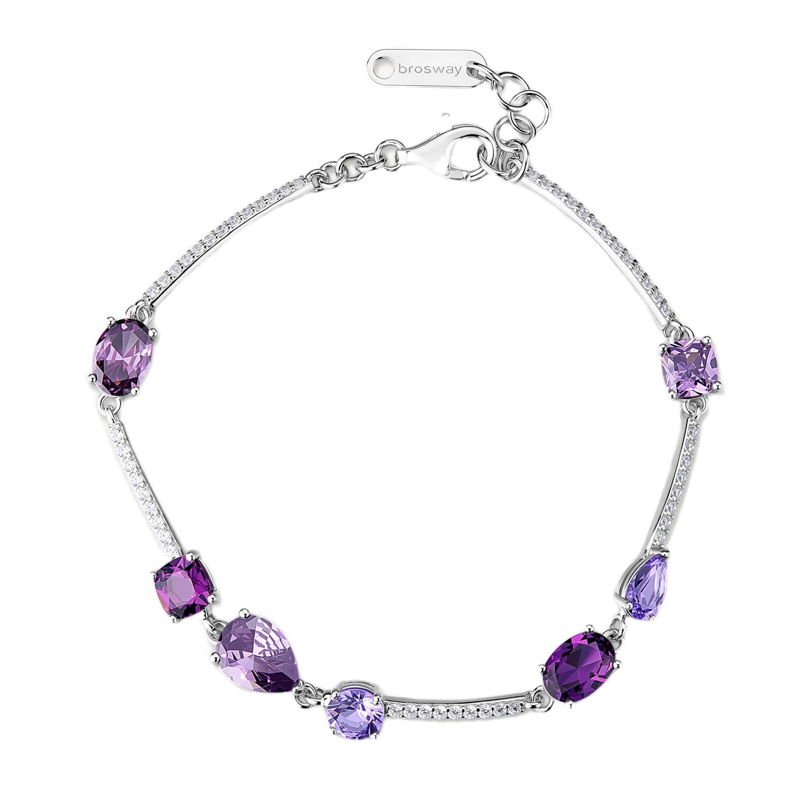 Brosway Strieborný náramok s fialovými kubickými zirkónmi Fancy Magic Purple FMP132