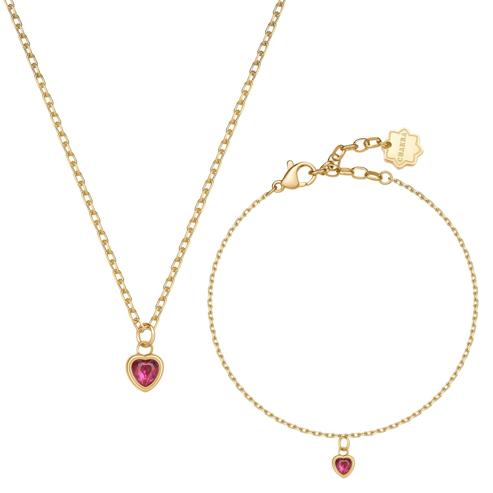 Brosway Pozlátená súprava dámskych šperkov Srdce Chakra BHKLE02 (náhrdelník, náramok)